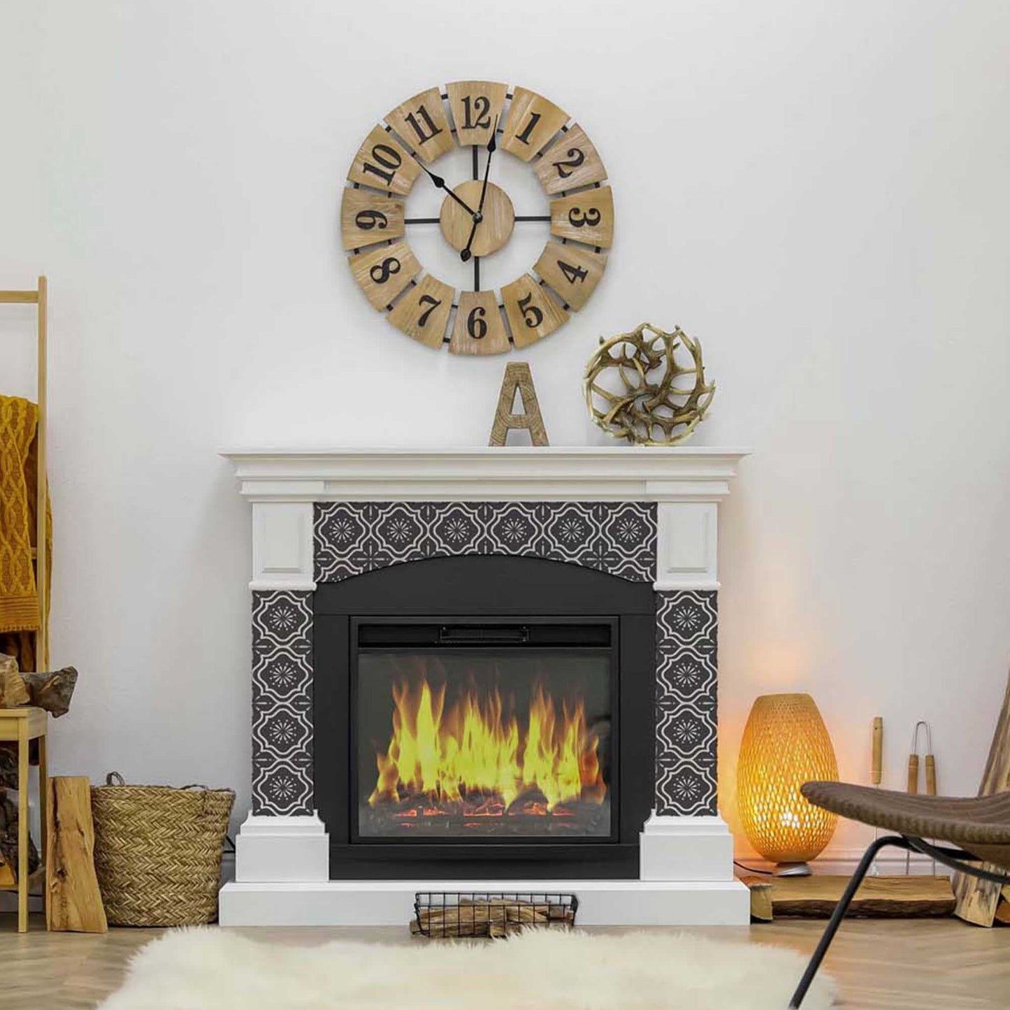 6" X 6" Burst Gray And White Peel And Stick Removable Tiles - Homeroots - Flyclothing LLC