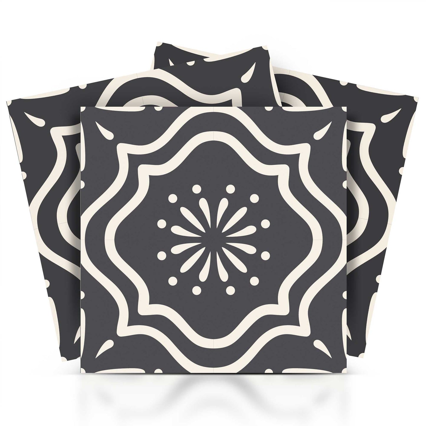 6" X 6" Burst Gray And White Peel And Stick Removable Tiles - Homeroots - Flyclothing LLC