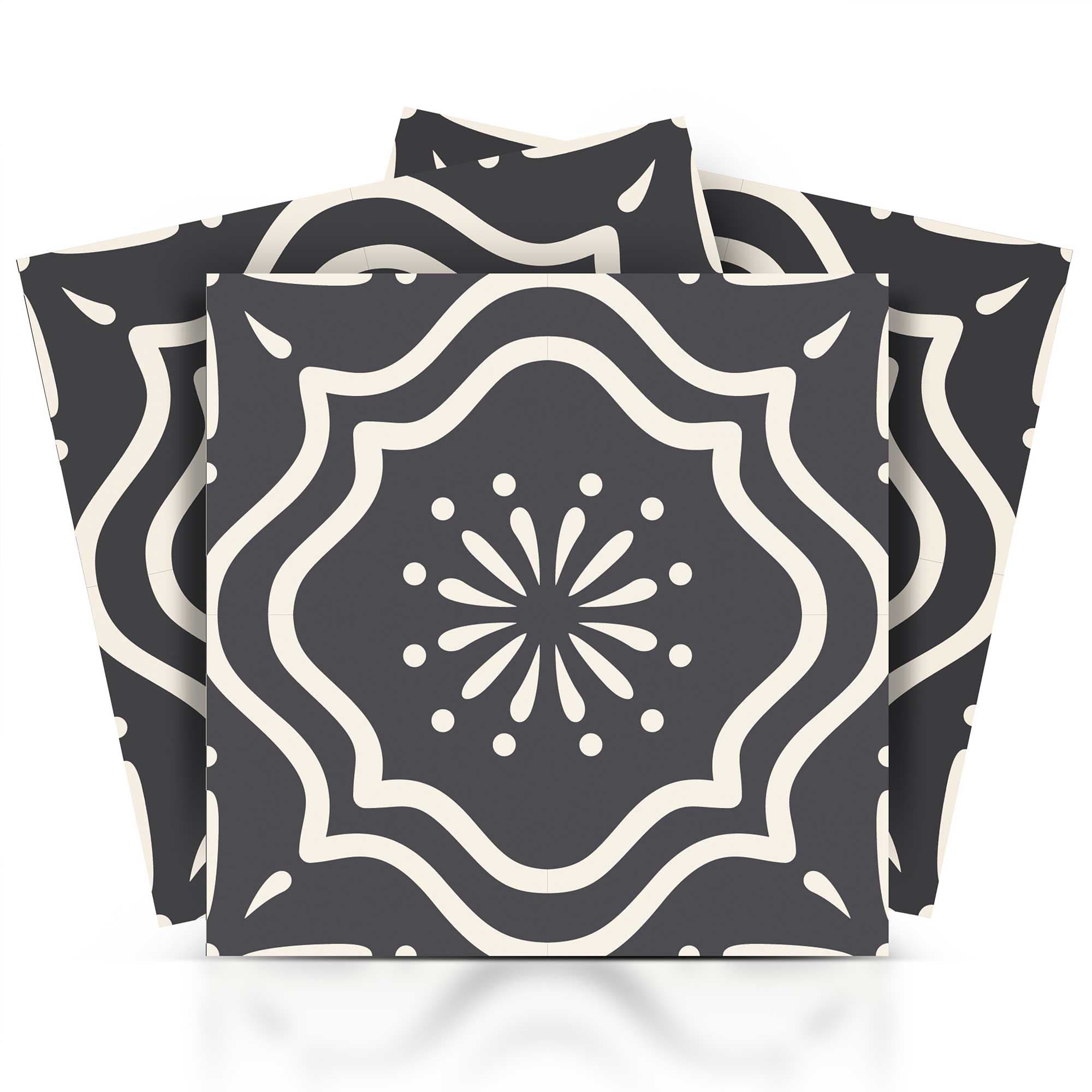 6" X 6" Burst Gray And White Peel And Stick Removable Tiles - Homeroots - Flyclothing LLC