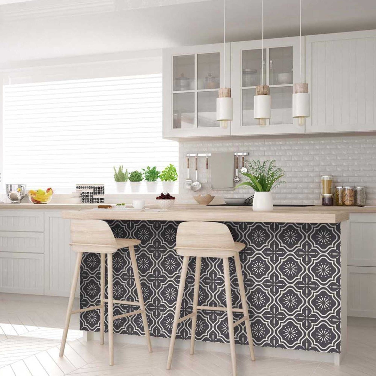6" X 6" Burst Gray And White Peel And Stick Removable Tiles - Homeroots - Flyclothing LLC