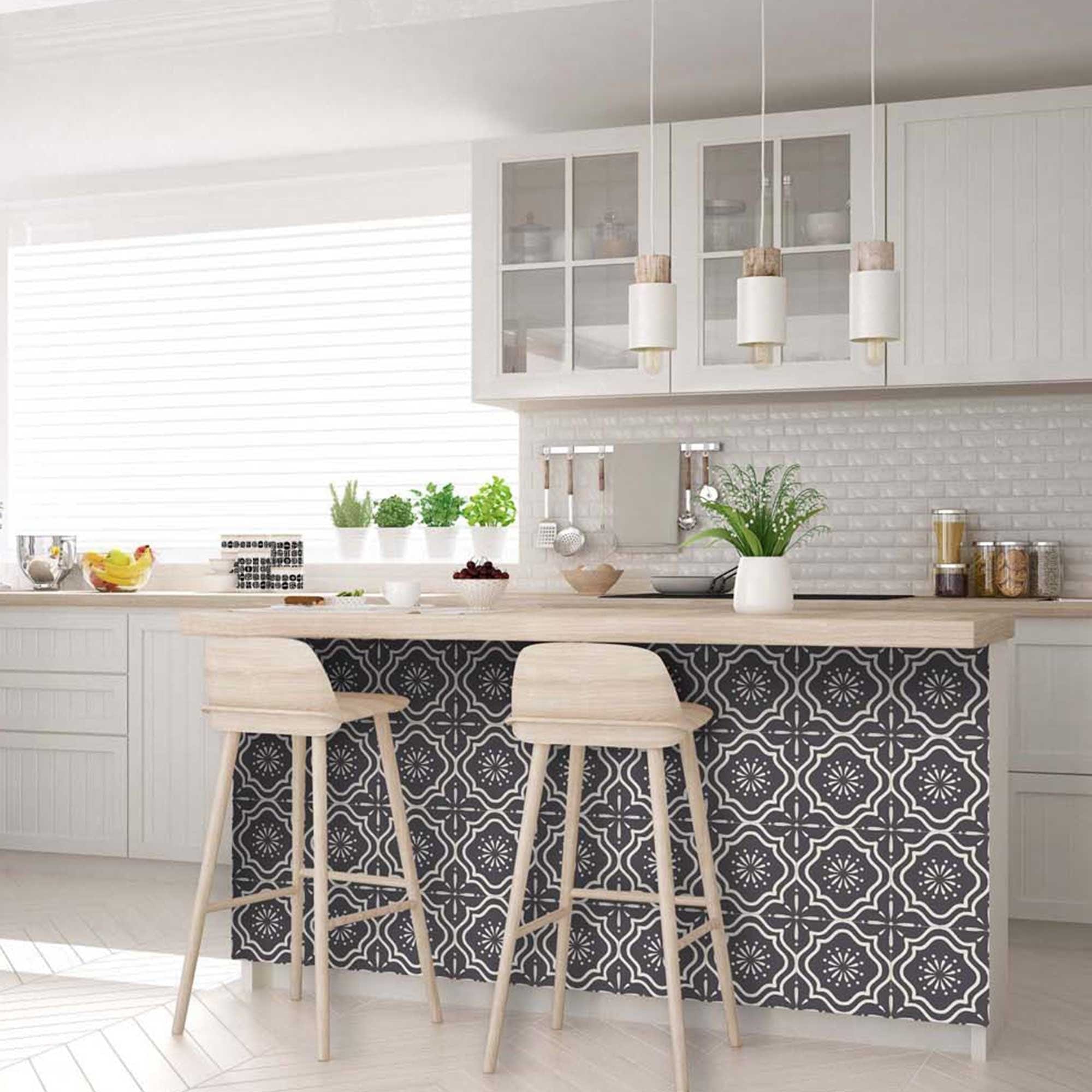 6" X 6" Burst Gray And White Peel And Stick Removable Tiles - Homeroots - Flyclothing LLC