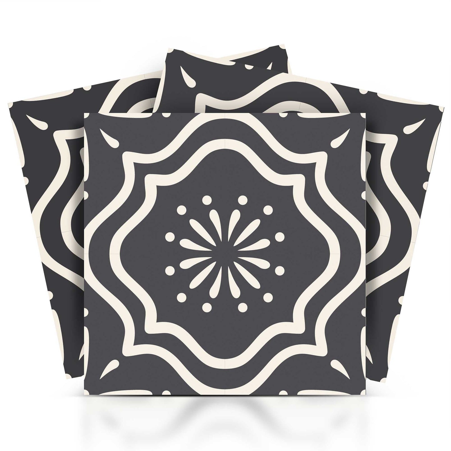 6" X 6" Burst Gray And White Peel And Stick Removable Tiles - Homeroots - Flyclothing LLC