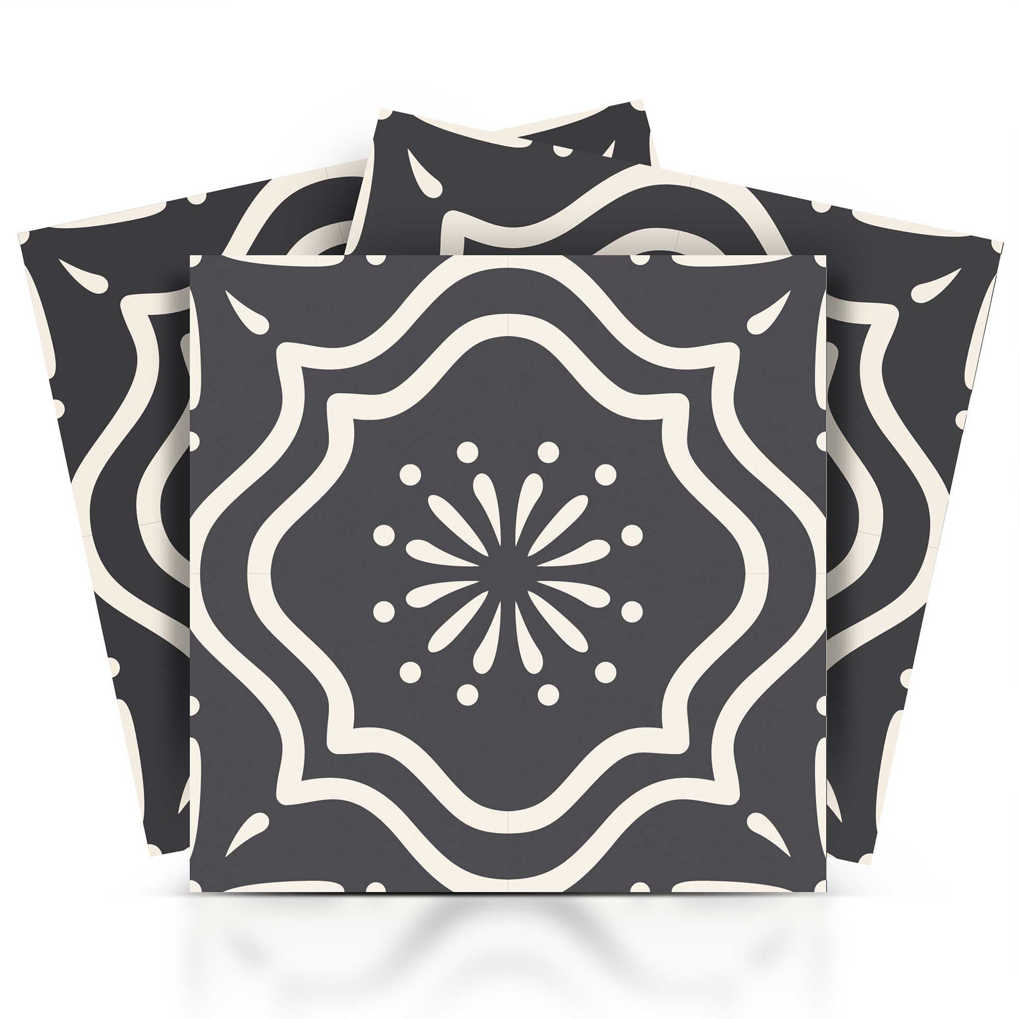 6" X 6" Burst Gray And White Peel And Stick Removable Tiles - Homeroots - Flyclothing LLC