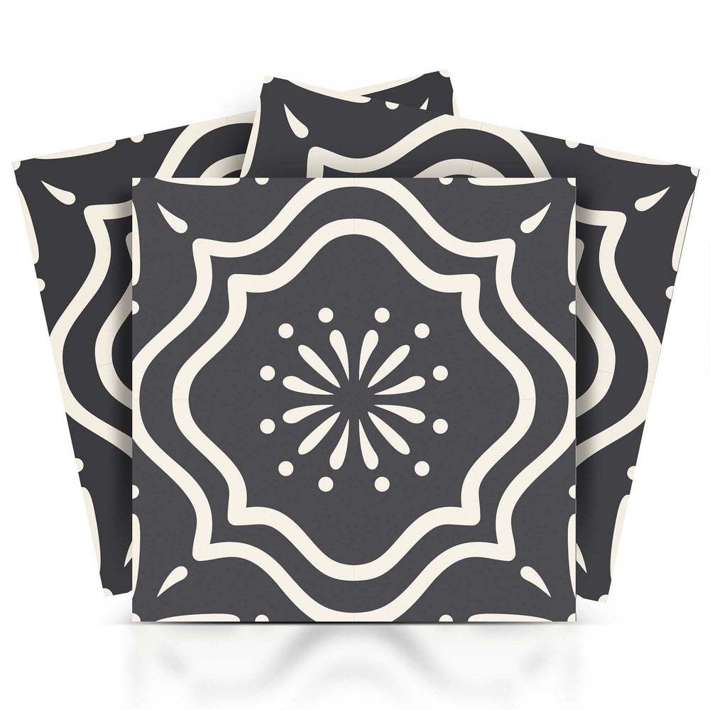 6" X 6" Burst Gray And White Peel And Stick Removable Tiles - Homeroots - Flyclothing LLC