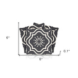 6" X 6" Burst Gray And White Peel And Stick Removable Tiles - Homeroots - Flyclothing LLC