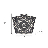 6" X 6" Burst Gray And White Peel And Stick Removable Tiles - Homeroots - Flyclothing LLC