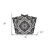 8" X 8" Burst Gray And White Peel And Stick Removable Tiles - Homeroots - Flyclothing LLC