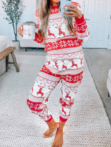 Full Size Christmas Element Round Neck Top and Pants Set - Trendsi - Flyclothing LLC