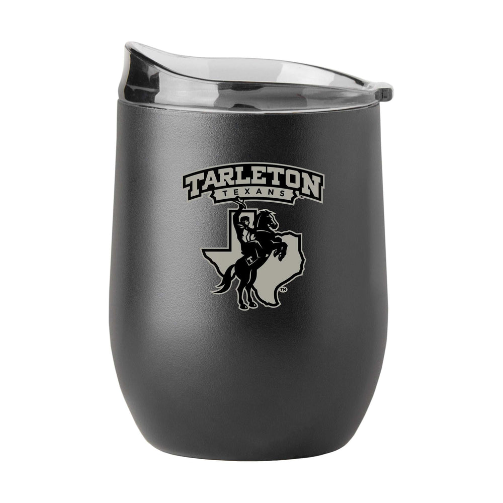 Tarleton State GunMetal 16oz Black Powder Coat Curved Beverage - Logo Brands - Flyclothing LLC