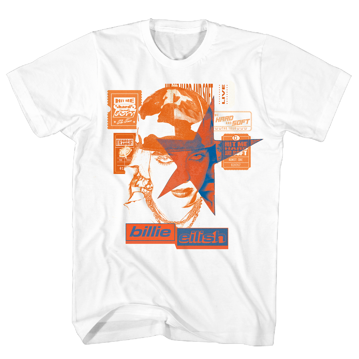 BILLIE EILISH HIT ME HARD AND SOFT STAR FACE BLACK 100% RECYCLED ECOMAX T-SHIRT