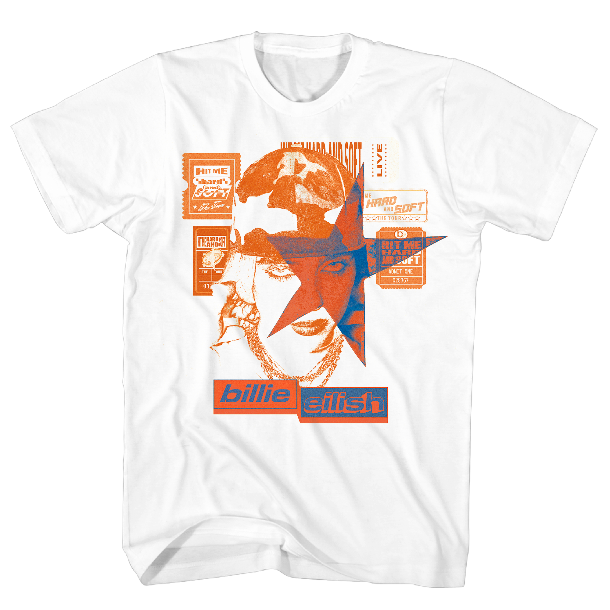 BILLIE EILISH HIT ME HARD AND SOFT STAR FACE BLACK 100% RECYCLED ECOMAX T-SHIRT