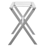 Hotel White Finish Wood Folding Luggage Rack With White Straps - Homeroots