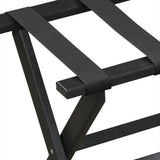 Earth Friendly Black Folding Luggage Rack With Black Straps - Homeroots - Flyclothing LLC