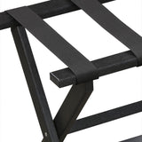 Earth Friendly Black Folding Luggage Rack With Black Straps - Homeroots