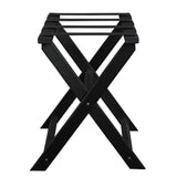 Earth Friendly Black Folding Luggage Rack With Black Straps - Homeroots
