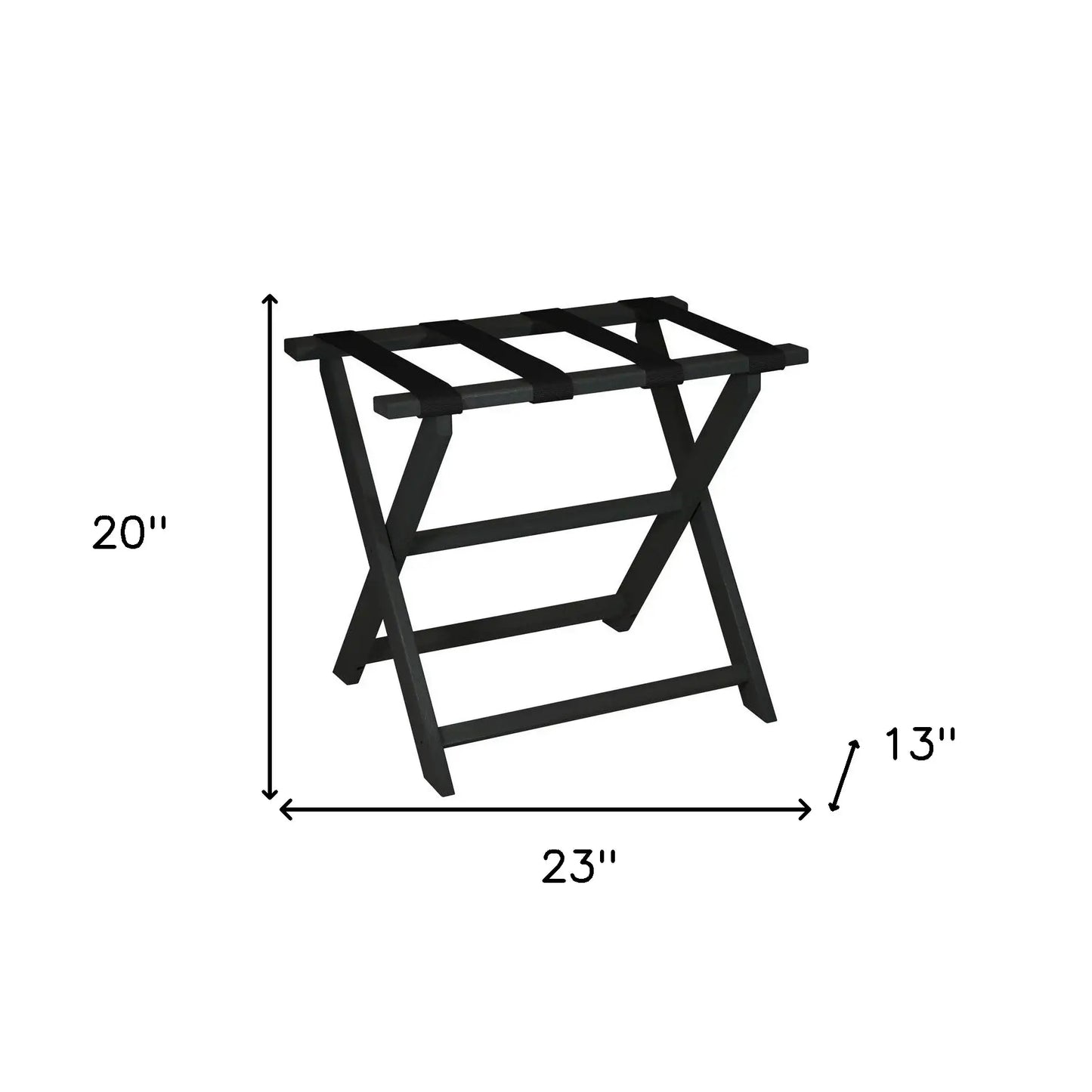 Earth Friendly Black Folding Luggage Rack With Black Straps - Homeroots - Flyclothing LLC