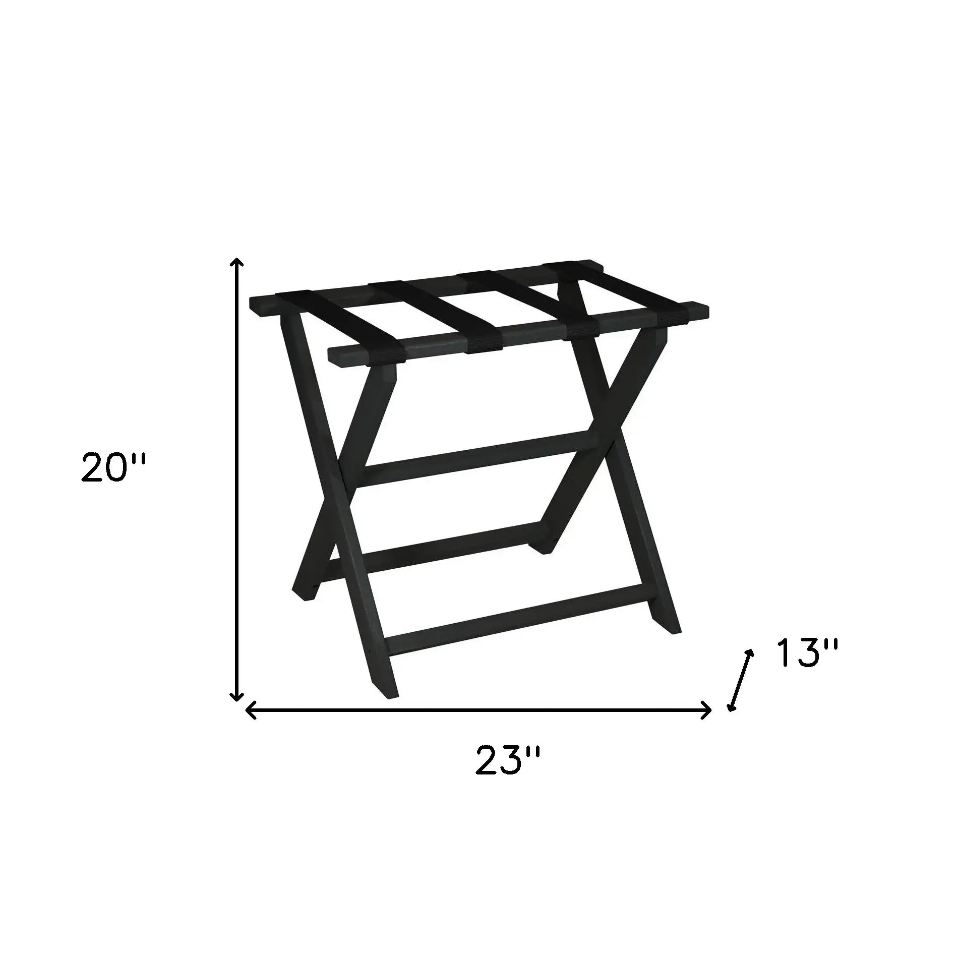 Earth Friendly Black Folding Luggage Rack With Black Straps - Homeroots - Flyclothing LLC