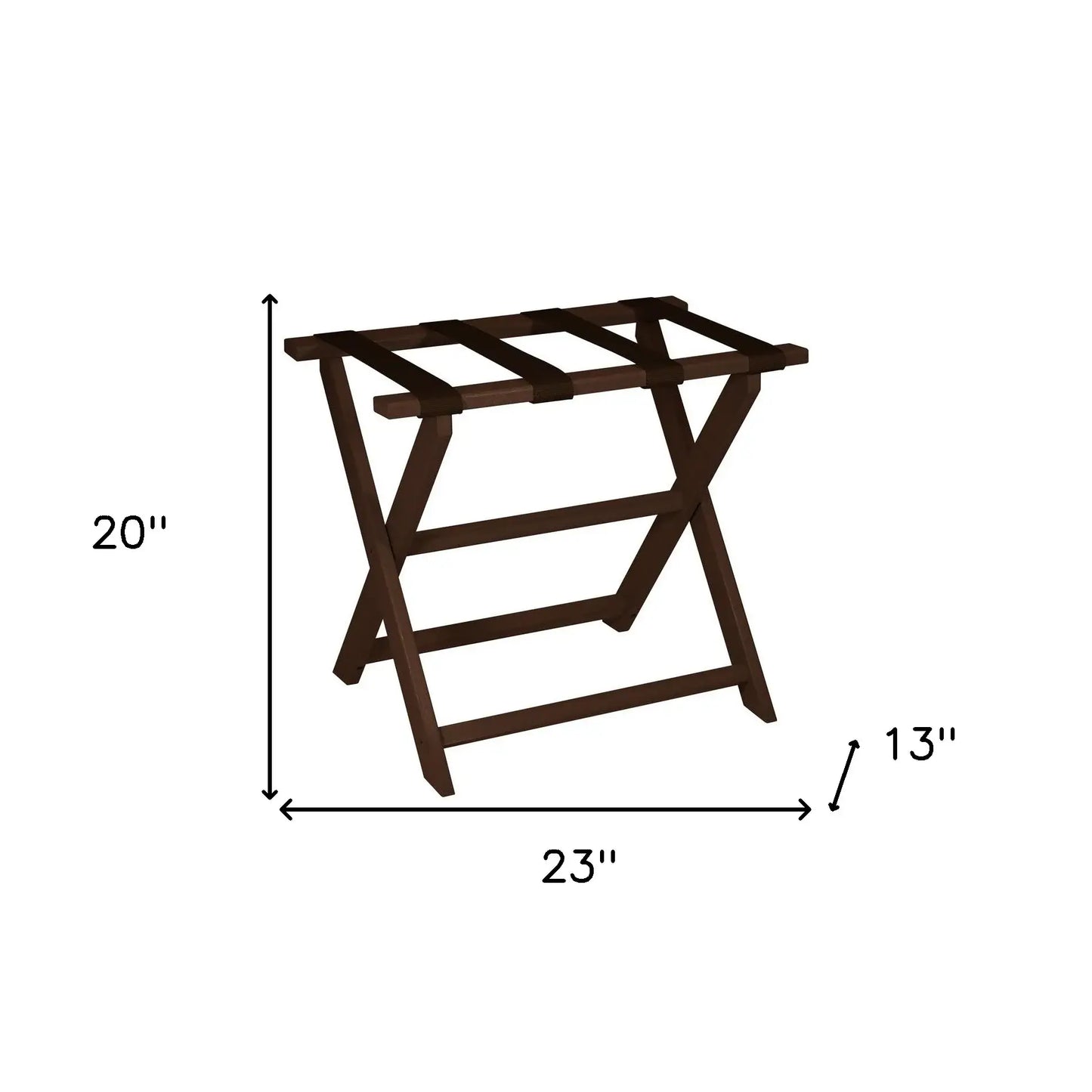 Earth Friendly Brown Folding Luggage Rack With Brown Straps - Homeroots - Flyclothing LLC