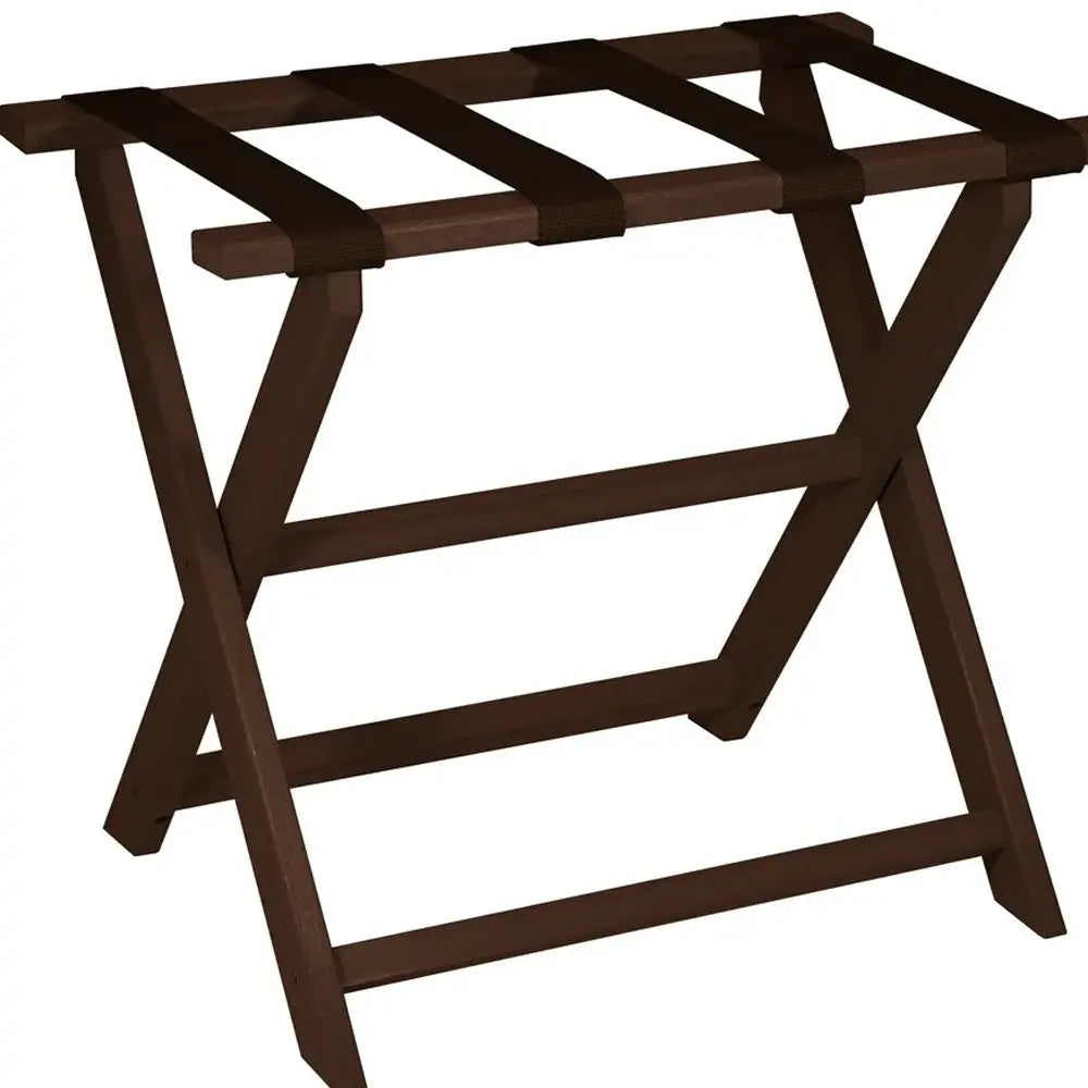 Earth Friendly Brown Folding Luggage Rack With Brown Straps - Homeroots - Flyclothing LLC