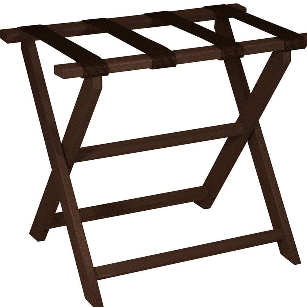 Earth Friendly Brown Folding Luggage Rack With Brown Straps - Homeroots - Flyclothing LLC