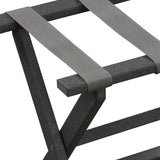 Earth Friendly Dark Gray Folding Luggage Rack With Gray Straps - Homeroots
