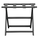 Earth Friendly Dark Gray Folding Luggage Rack With Gray Straps - Homeroots - Flyclothing LLC
