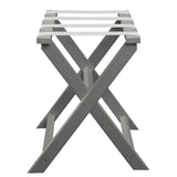 Earth Friendly Light Gray Folding Luggage Rack With White Straps - Homeroots - Flyclothing LLC