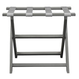 Earth Friendly Light Gray Folding Luggage Rack With White Straps - Homeroots