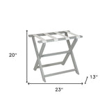 Earth Friendly Light Gray Folding Luggage Rack With White Straps - Homeroots - Flyclothing LLC