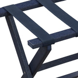 Earth Friendly Navy Blue Folding Luggage Rack With Navy Straps - Homeroots
