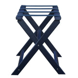 Earth Friendly Navy Blue Folding Luggage Rack With Navy Straps - Homeroots - Flyclothing LLC