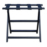 Earth Friendly Navy Blue Folding Luggage Rack With Navy Straps - Homeroots - Flyclothing LLC