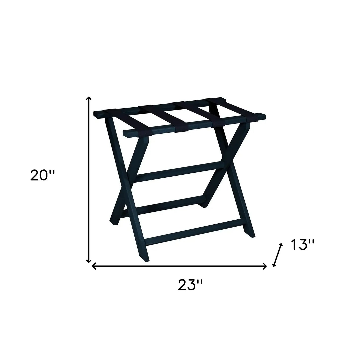Earth Friendly Navy Blue Folding Luggage Rack With Navy Straps - Homeroots - Flyclothing LLC