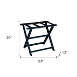 Earth Friendly Navy Blue Folding Luggage Rack With Navy Straps - Homeroots - Flyclothing LLC