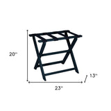 Earth Friendly Navy Blue Folding Luggage Rack With Navy Straps - Homeroots - Flyclothing LLC
