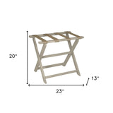 Earth Friendly Taupe Folding Luggage Rack With Dark Tan Straps - Homeroots - Flyclothing LLC