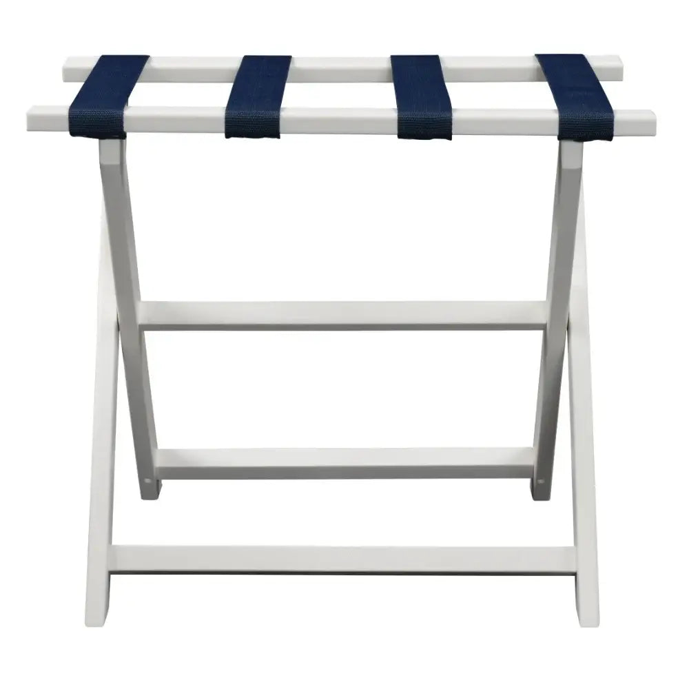Perfect Navy Rack Earth Friendly White Folding Luggage Rack With Navy Straps ...
