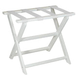 Earth Friendly White Folding Luggage Rack With White Straps - Homeroots