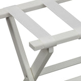 Earth Friendly White Folding Luggage Rack With White Straps - Homeroots