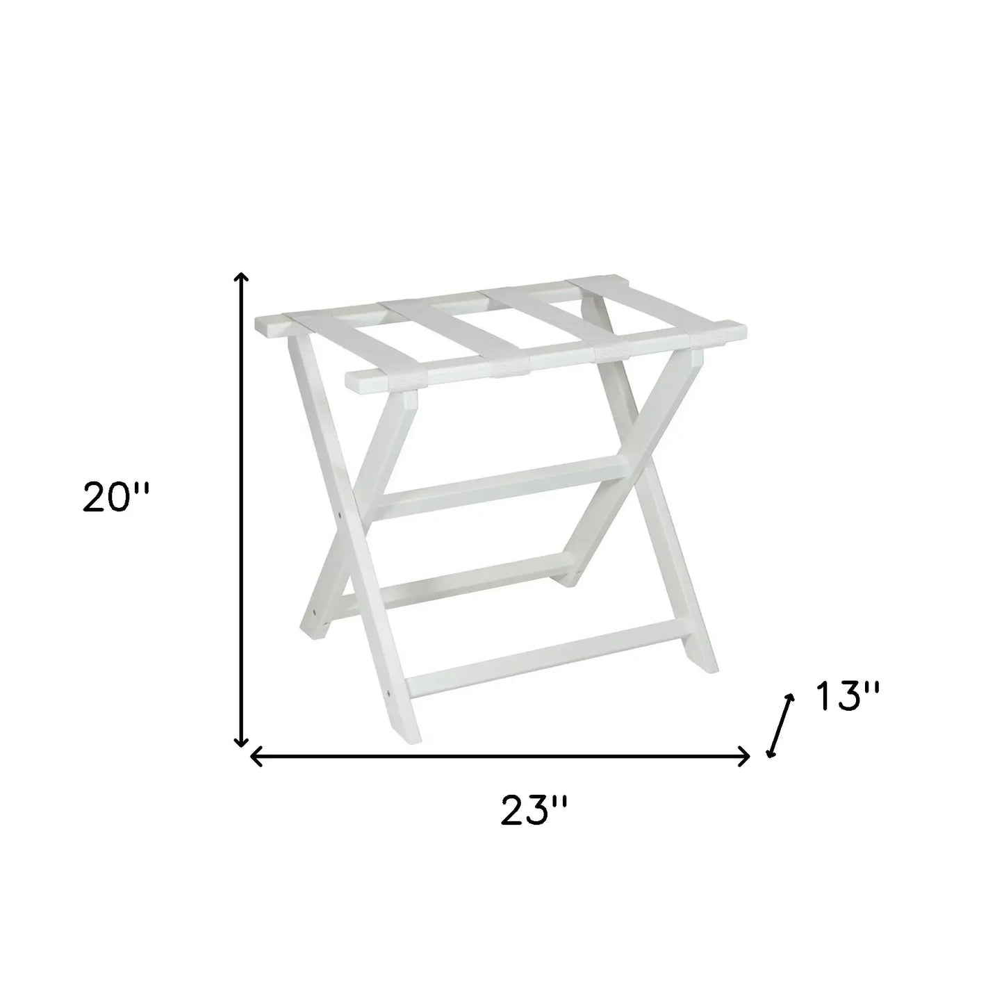 Earth Friendly White Folding Luggage Rack With White Straps - Homeroots - Flyclothing LLC