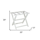 Earth Friendly White Folding Luggage Rack With White Straps - Homeroots - Flyclothing LLC