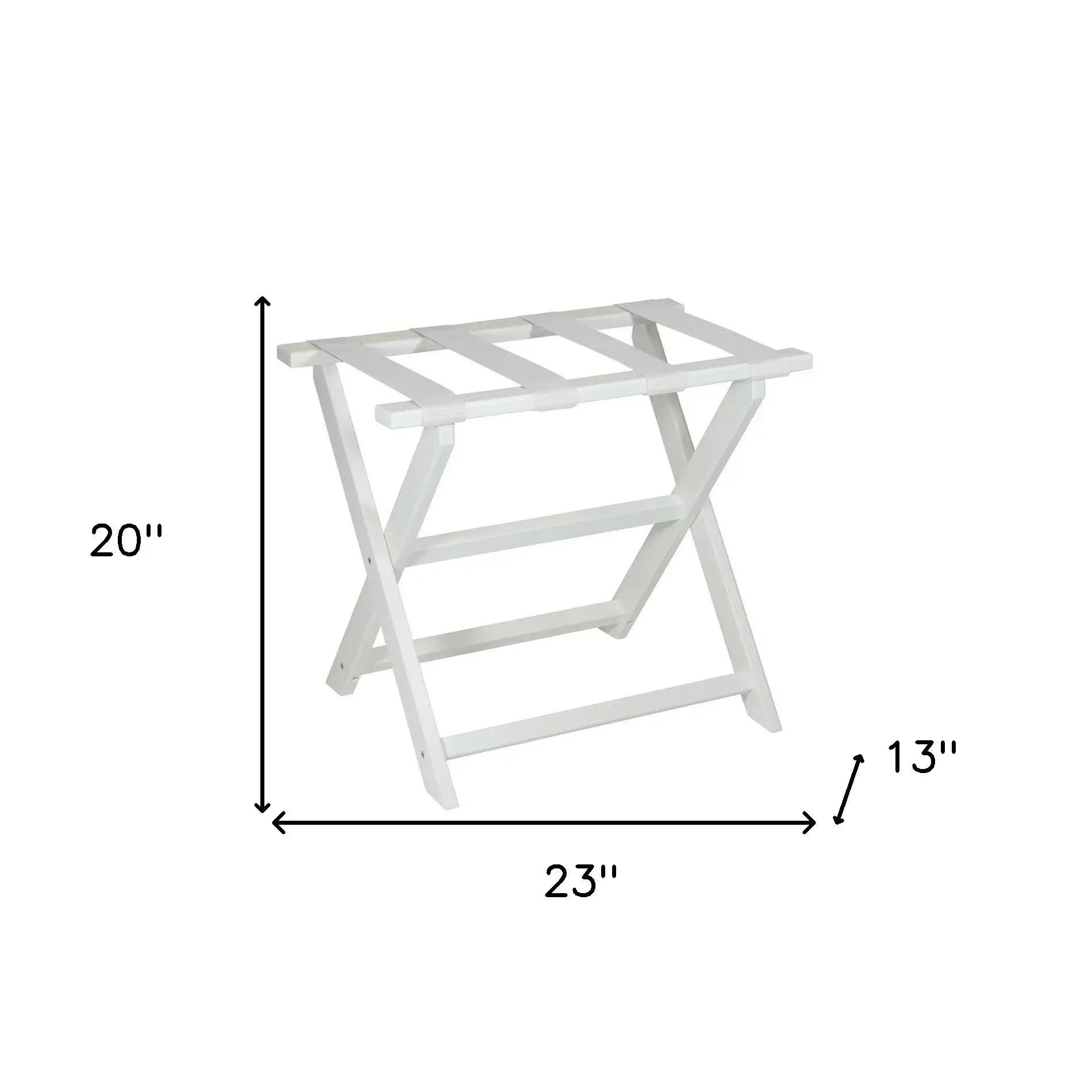 Earth Friendly White Folding Luggage Rack With White Straps - Homeroots - Flyclothing LLC