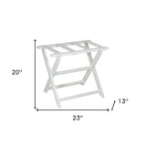Earth Friendly White Folding Luggage Rack With White Straps - Homeroots - Flyclothing LLC