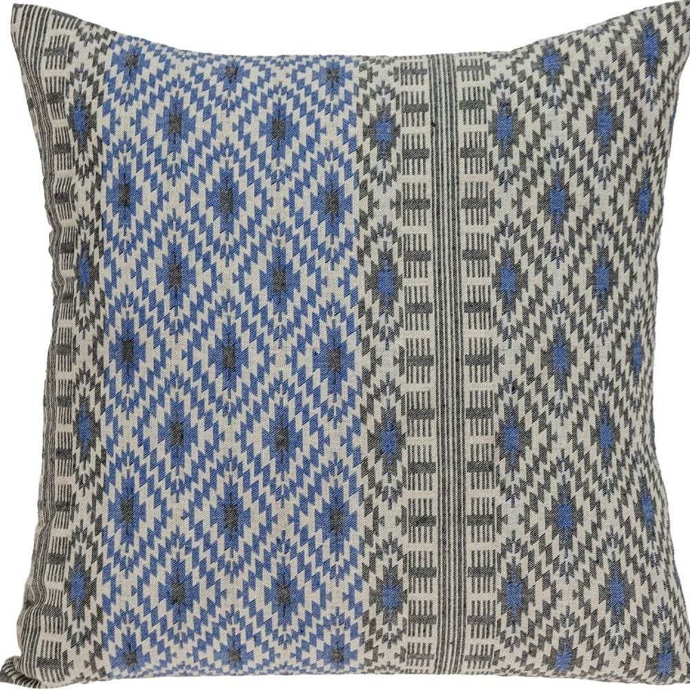 Gray And Blue Aztec Diamond Throw Pillow - Homeroots - Flyclothing LLC