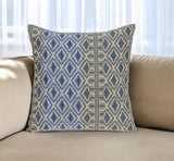 Gray And Blue Aztec Diamond Throw Pillow - Homeroots