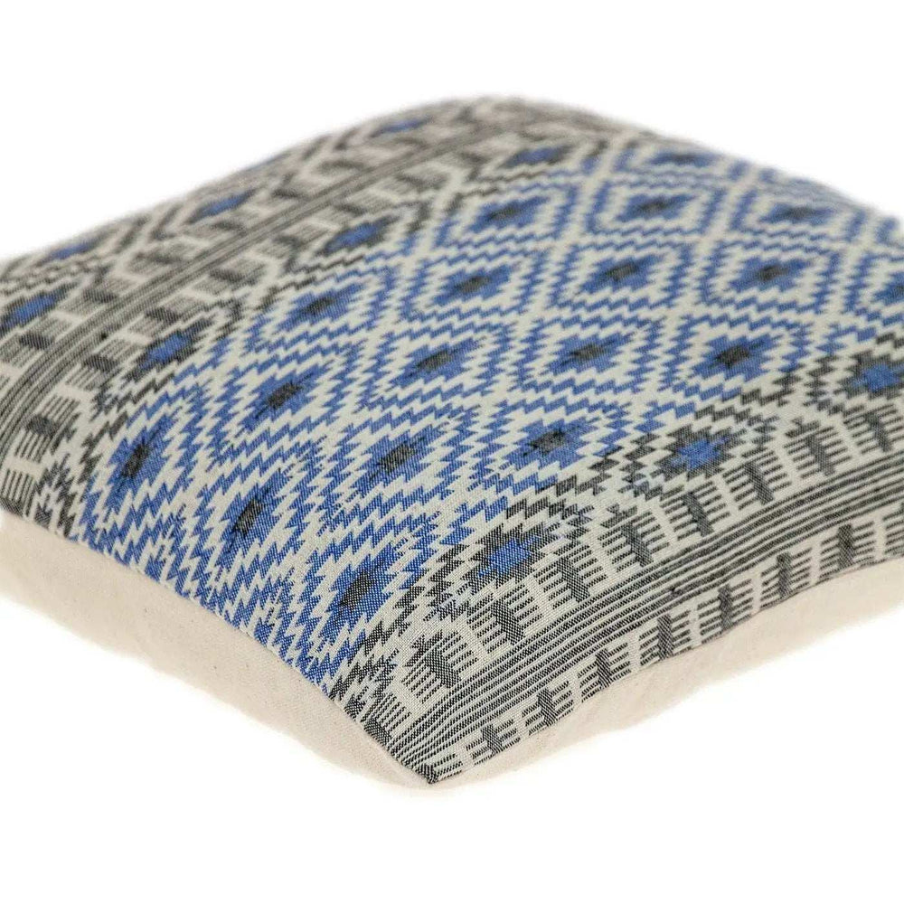 Gray And Blue Aztec Diamond Throw Pillow - Homeroots - Flyclothing LLC