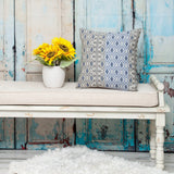 Gray And Blue Aztec Diamond Throw Pillow - Homeroots - Flyclothing LLC