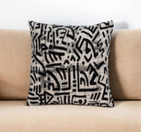 Black And White Abstract Velvet Throw Pillow - Homeroots