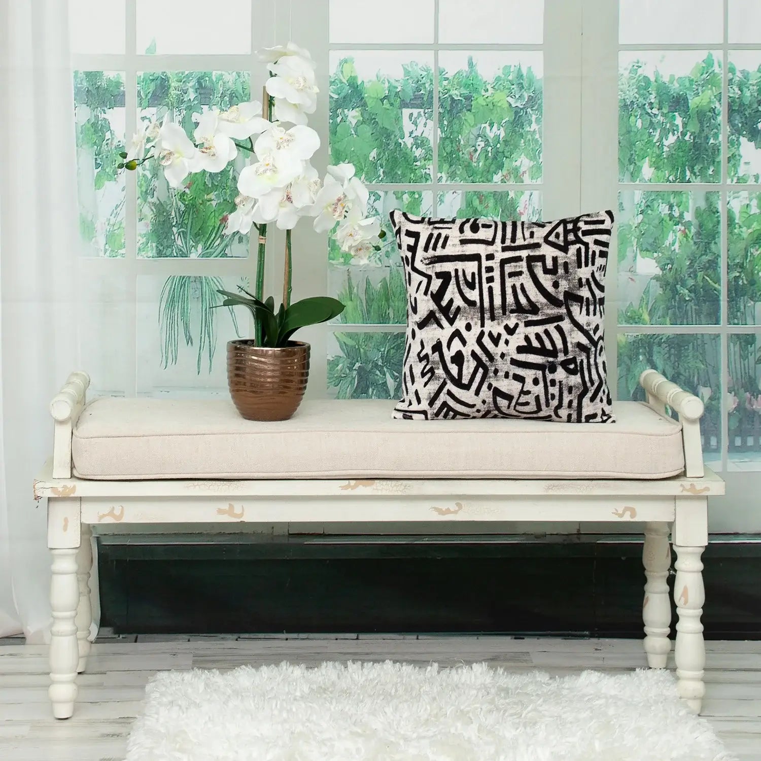 Black And White Abstract Velvet Throw Pillow - Homeroots - Flyclothing LLC
