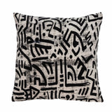 Black And White Abstract Velvet Throw Pillow - Homeroots